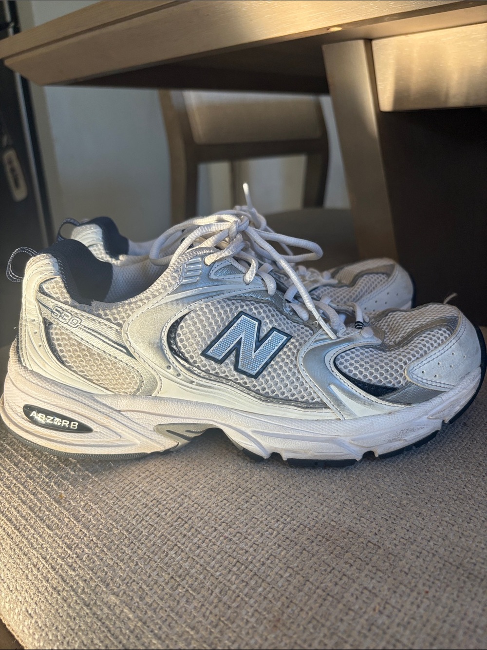 New Balance 530 MR530SG White Silver ABZORB Dad Sneakers Women’s 7.5 - Picture 5 of 8